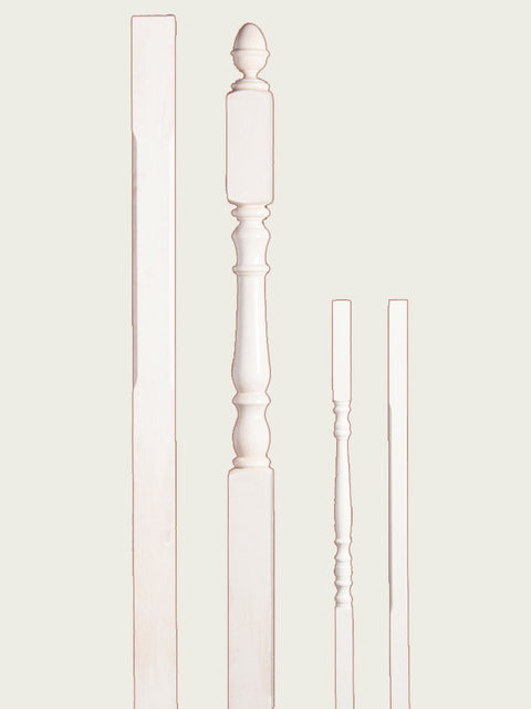 WHITE PRIMED SPINDLE COLONIAL 41mm - 900mm LENGTH